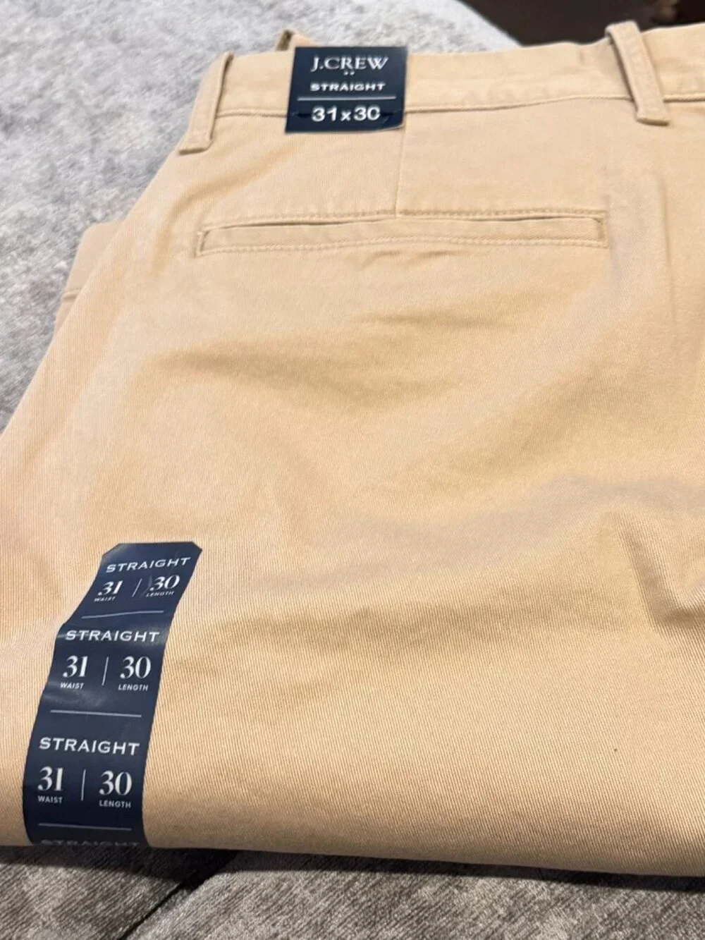 NWT - J Crew Men's Straight Flex Chino Khaki Pants Size: 31/30